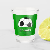 名前をカスタムするサッカーボール、サッカーファンパーティー/スポーツ ショットグラス (正面)
