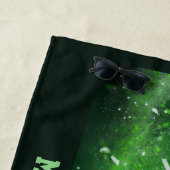 名前をカスタムするサッカーボール ビーチタオル (インサイチュ)