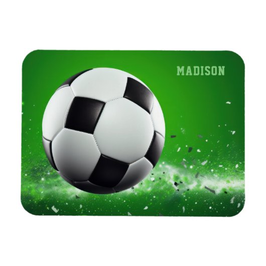 名前をカスタムするサッカーボール マグネット (横)