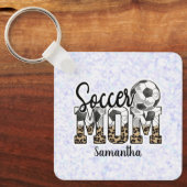 名前をカスタムするサッカーママ |母の日 キーホルダー (正面)