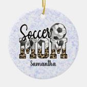 名前をカスタムするサッカーママ |母の日 セラミックオーナメント (正面)