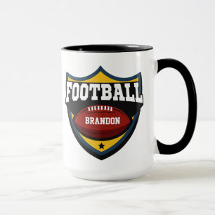 名前をカスタムするサッカーロゴのマグカップ マグカップ