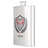 名前をカスタムするサッカーロゴフラスコ フラスク (左)