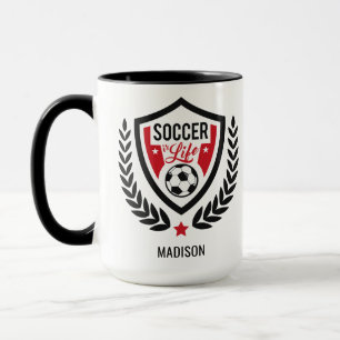 名前をカスタムするサッカーロゴマグ マグカップ