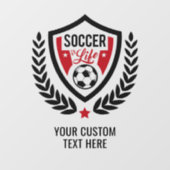 名前をカスタムするサッカーロゴ ウィンドウサイン (シート)
