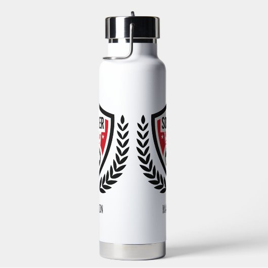 名前をカスタムするサッカーロゴ ウォーターボトル (右面)