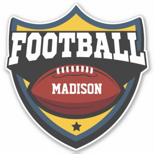 名前をカスタムするサッカーロゴ シール (正面)