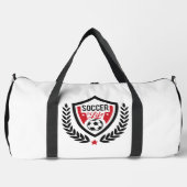 名前をカスタムするサッカーロゴ ダッフルバッグ (正面)