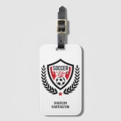 名前をカスタムするサッカーロゴ ラゲッジタグ (正面縦)