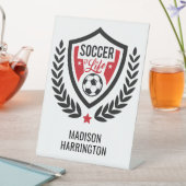 名前をカスタムするサッカーロゴ 台座サイン (インサイチュ)