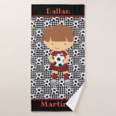 名前をカスタムするサッカー少年キッズバスタオル バスタオル (バスタオル)