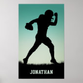 名前をカスタムするサッカー選手のポスター ポスター (正面)