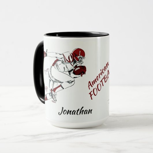 名前をカスタムするサッカー選手のマグ マグカップ (正面左)
