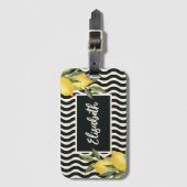 名前をカスタムするサマー地中海のレモン ラゲッジタグ (正面縦)
