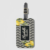 名前をカスタムするサマー地中海のレモン ラゲッジタグ (正面縦)