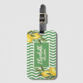 名前をカスタムするサマー地中海のレモン ラゲッジタグ (正面縦)