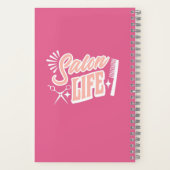 名前をカスタムするサロンライフギフト美容師ピンク ノートブック (裏面)