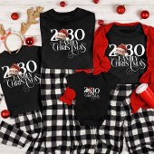 名前をカスタムするサンタハットクリスマスファミリーマッチング Tシャツ