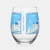 名前をカスタムするサントリーニギリシャ ステムなしワイングラス (正面)