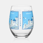 名前をカスタムするサントリーニギリシャ ステムなしワイングラス (左)