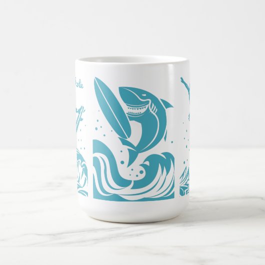 名前をカスタムするサーファーマグ コーヒーマグカップ (中央)