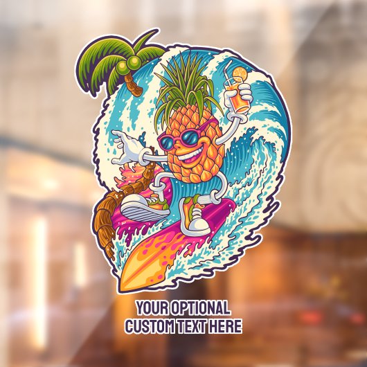 名前をカスタムするサーフィンパイナップル ウィンドウサイン (シート2)