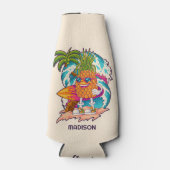 名前をカスタムするサーフィンパイナップル ボトルクーラー (正面)