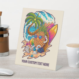 名前をカスタムするサーフィンパイナップル 台座サイン