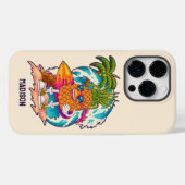 名前をカスタムするサーフィンパイナップル Case-Mate iPhoneケース (裏面 (横))