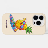 名前をカスタムするサーフィンパイナップル Case-Mate iPhoneケース (裏面 (横))