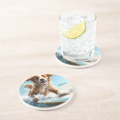 名前をカスタムするサーフィン犬 コースター (側面)