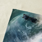 名前をカスタムするサーフィン犬 ビーチタオル (インサイチュ)