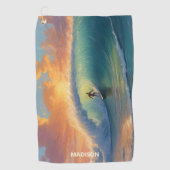 名前をカスタムするサーフィン ゴルフタオル (正面)