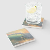 名前をカスタムするサーフィン ストーンコースター (横)