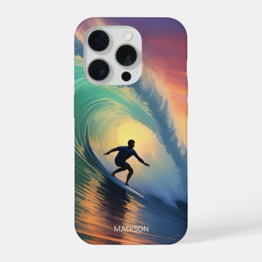 名前をカスタムするサーフィン iPhoneケース (裏面)