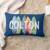 名前をカスタムするサーボードブルーランバーピロー ランバークッション (ブランケット)