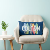 名前をカスタムするサーボードブルーランバーピロー ランバークッション (椅子)