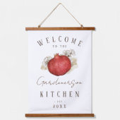 名前をカスタムするザクロ果実調理法 吊り下げ型タペストリー (正面)