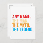 名前をカスタムするザマンザ神話ザレジェンドレトロ シーズンポストカード (正面/裏面)