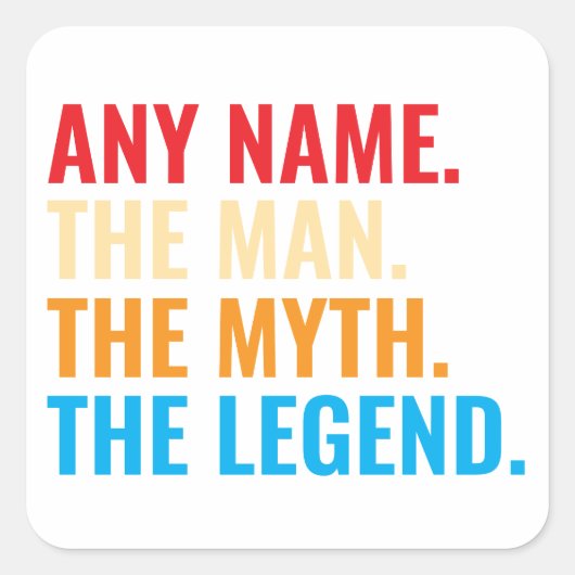 名前をカスタムするザマンザ神話ザレジェンドレトロ スクエアシール (正面)