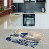 名前をカスタムするザ素晴らしウェーブネイビーブルー カッティングボード