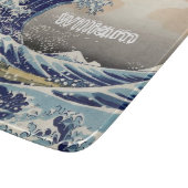 名前をカスタムするザ素晴らしウェーブネイビーブルー カッティングボード (角)