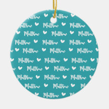 名前をカスタムするシアンカラーラブアイコンベビーブランケット