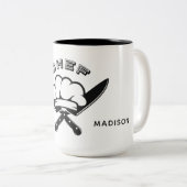 名前をカスタムするシェフロゴマグ ツートーンマグカップ (正面右)