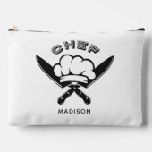 名前をカスタムするシェフロゴ アクセサリーポーチ (正面)