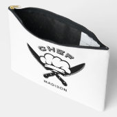 名前をカスタムするシェフロゴ アクセサリーポーチ (見開き)