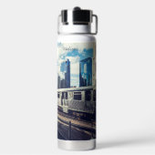 名前をカスタムするシカゴUSA ウォーターボトル (背面)