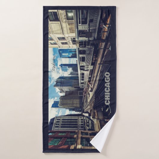 名前をカスタムするシカゴUSA バスタオル (バスタオル)