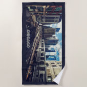 名前をカスタムするシカゴUSA ビーチタオル (正面)