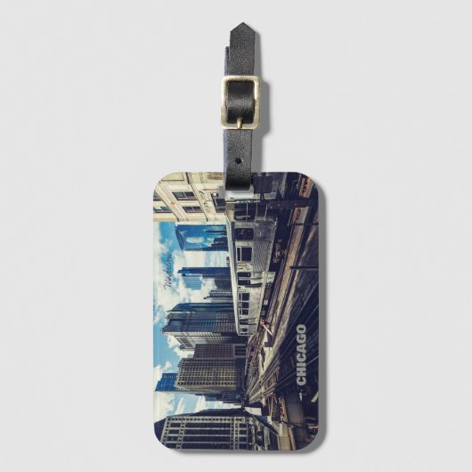 名前をカスタムするシカゴUSA ラゲッジタグ (正面縦)
